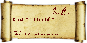 Kinál Ciprián névjegykártya